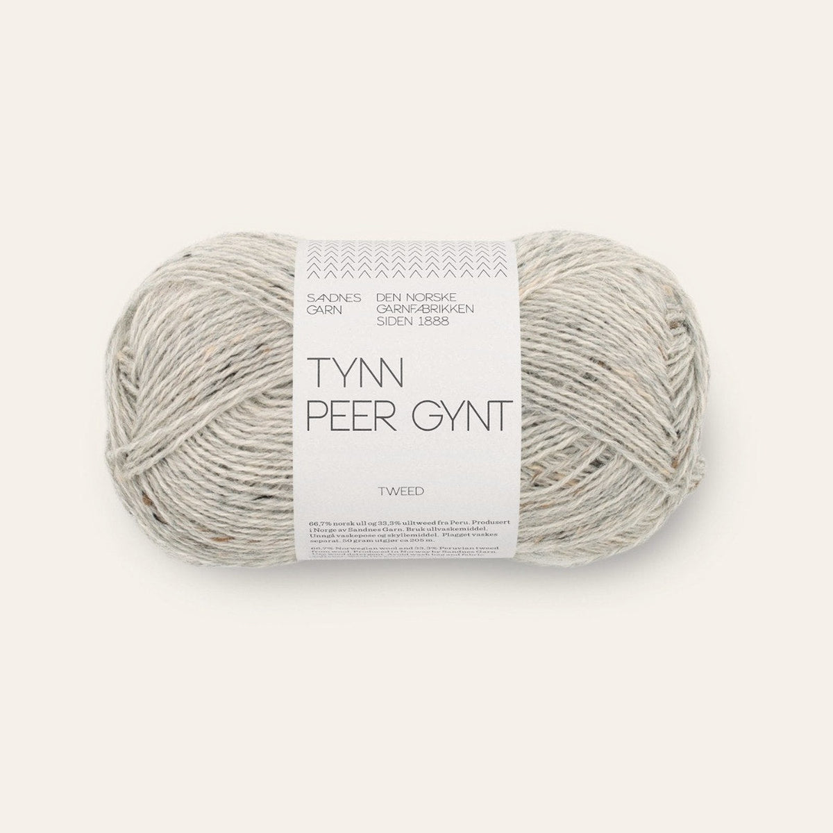 Tynn Peer Gynt 1034 lys graamelert med natur tweed
