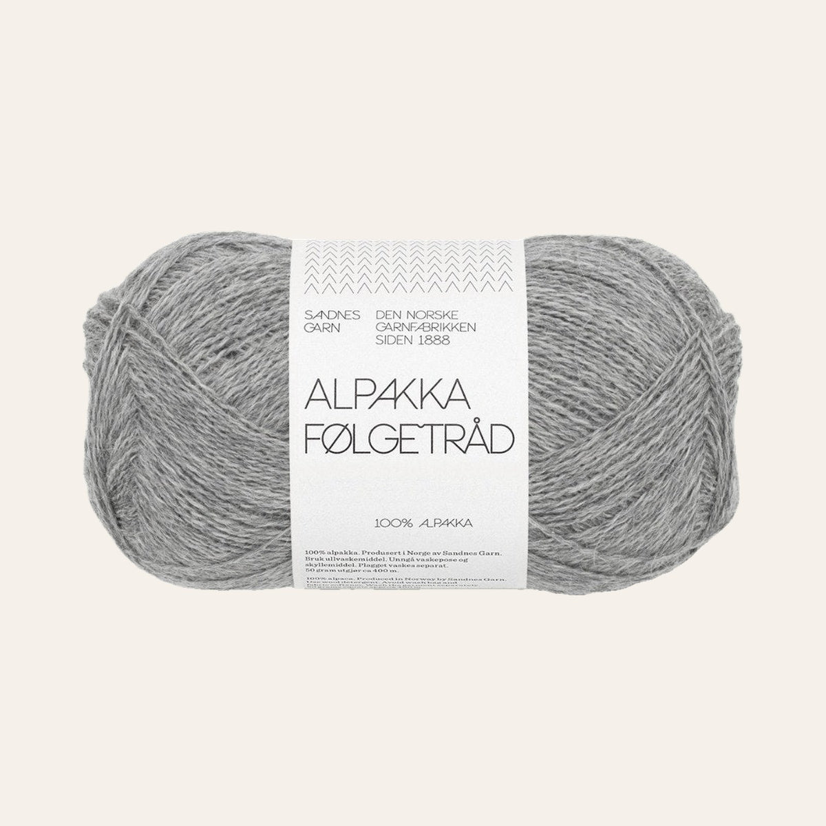 Alpakka Følgetråd 1042 gra melert