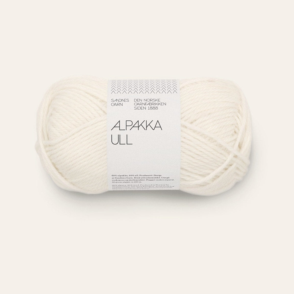 Alpakka Ull 1002 hvit