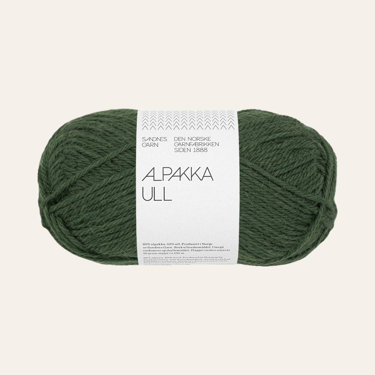 Alpakka Ull 8082 skoggronn