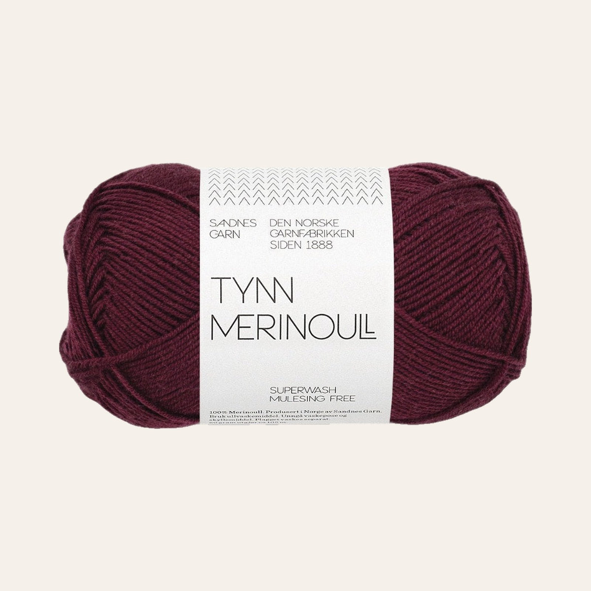 Tynn Merinoull 4372 dyp burgunder