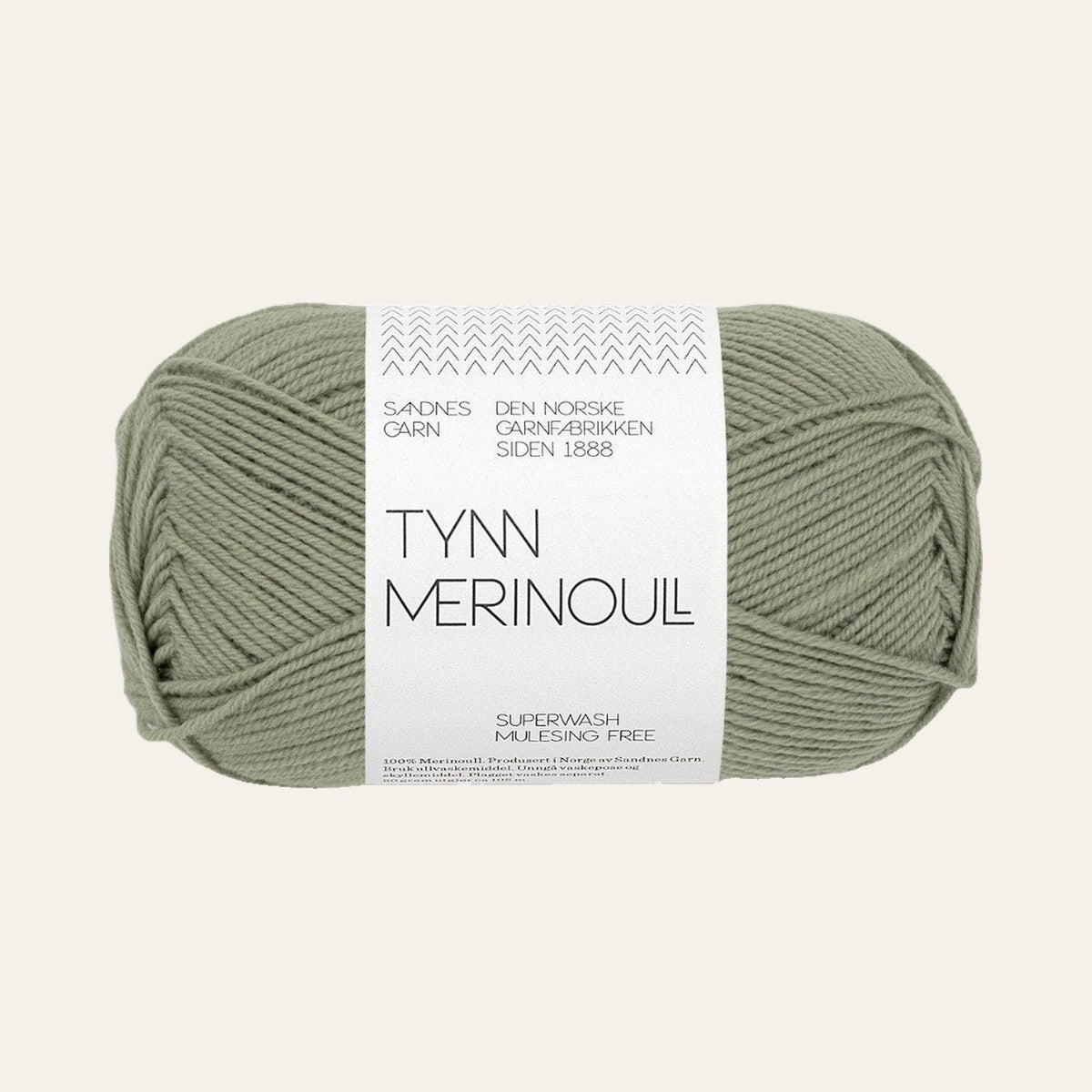 Tynn Merinoull 8521 stovet lys gronn