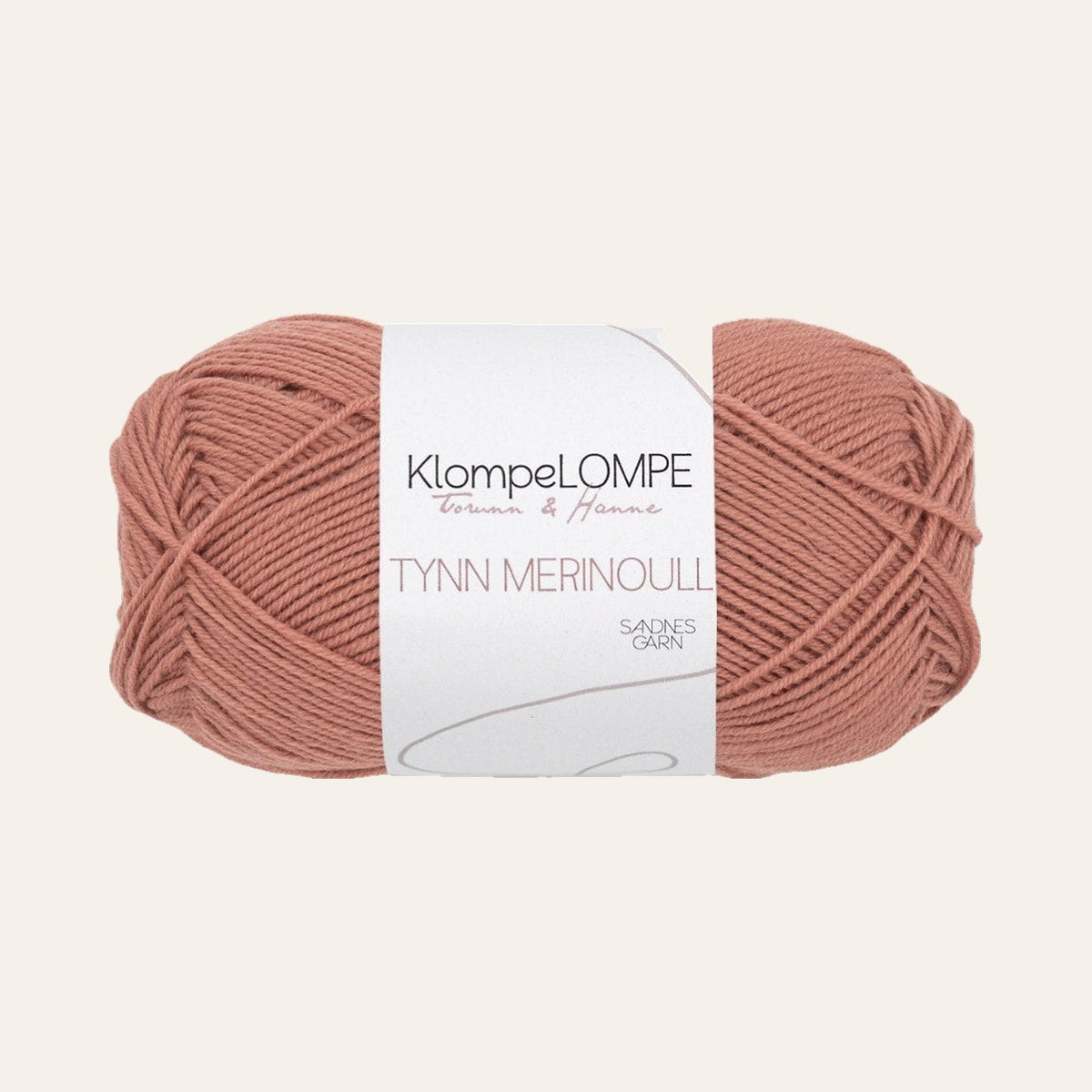 KlompeLOMPE Tynn Merinoull 3544 brunrosa