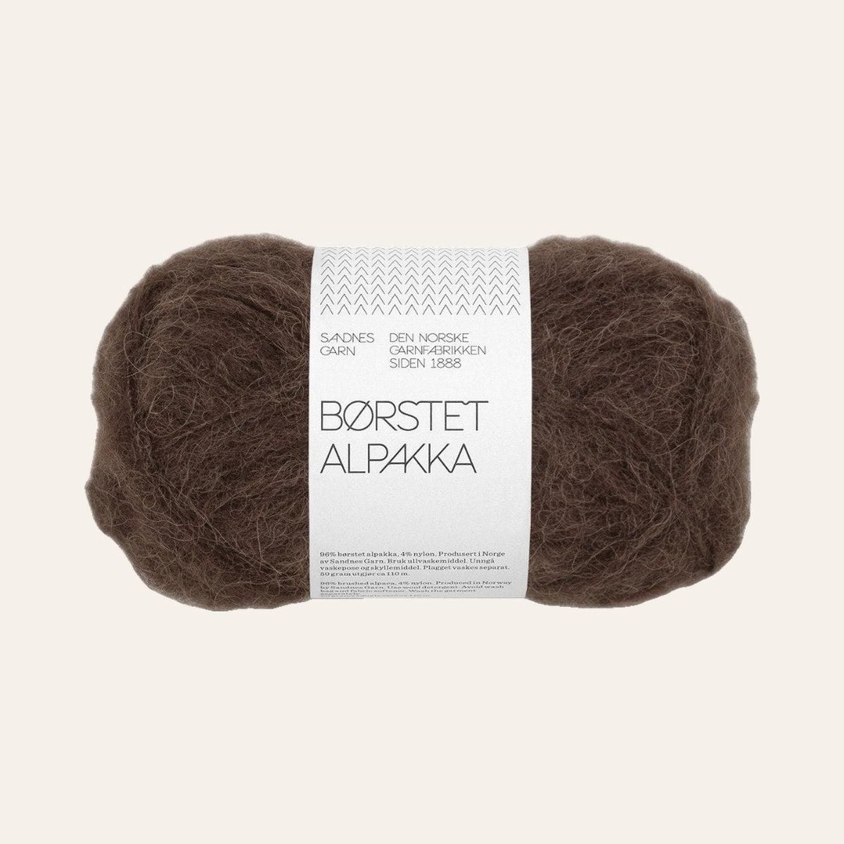 Børstet Alpakka 3082 mork brun