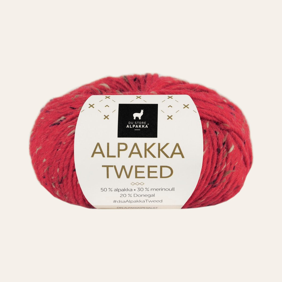 Alpakka Tweed 120 Rød