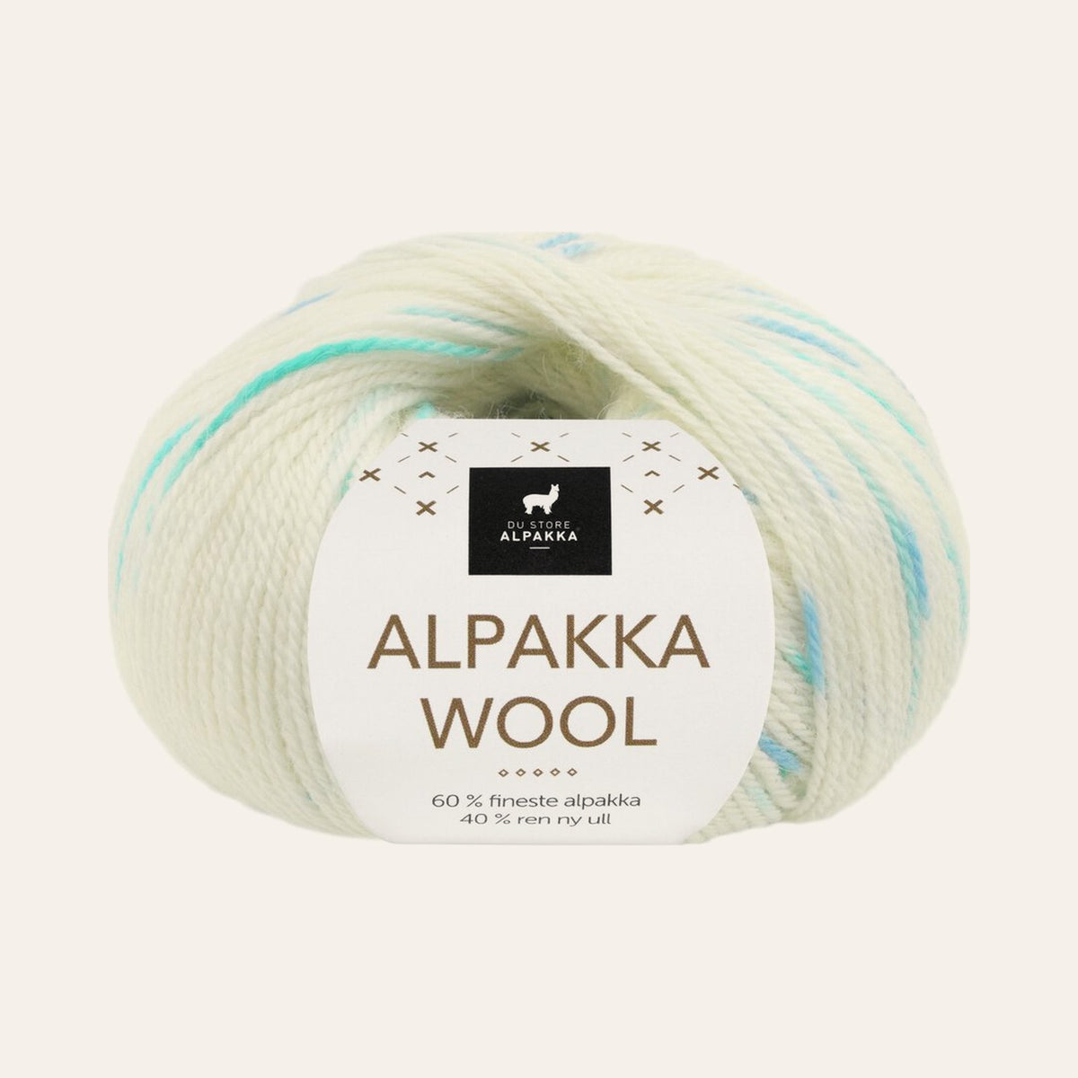 Alpakka Wool 570 Hvit/blå print