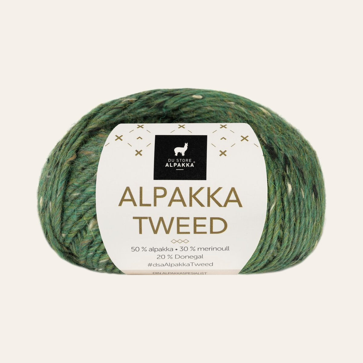 Alpakka Tweed 132 Furugrønn